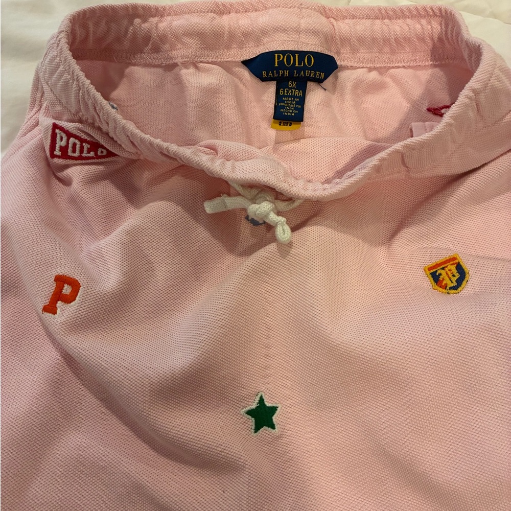 Polo by Ralph Lauren Pink Polo with Embroidered Accents set